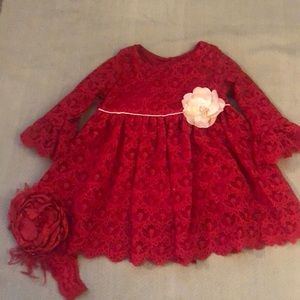 Red lace dress